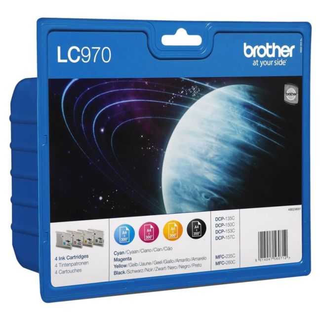 Brother LC970VALBP LC970 CMYK Ink Cartridge Value Pack