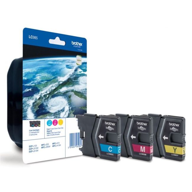 Brother LC985RBWBP CMY Ink Cartridge Multipack (CMY - 260 pages*)