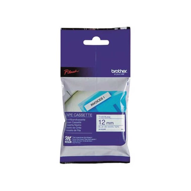 Brother MK233BZ M-K233 12mm Blue On White Tape