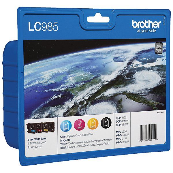 Brother PB-LC985VAL LC985 CMYK Ink Value Pack