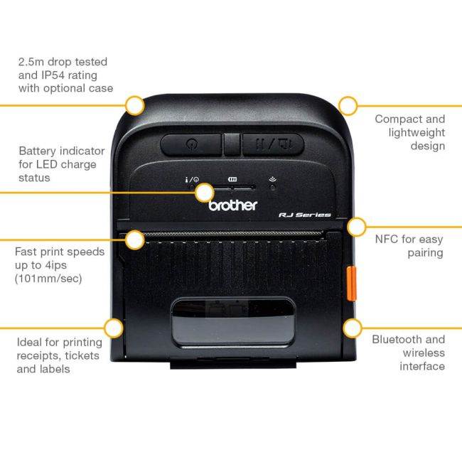 Brother RJ-3055WB Direct Thermal Mobile Receipt Printer