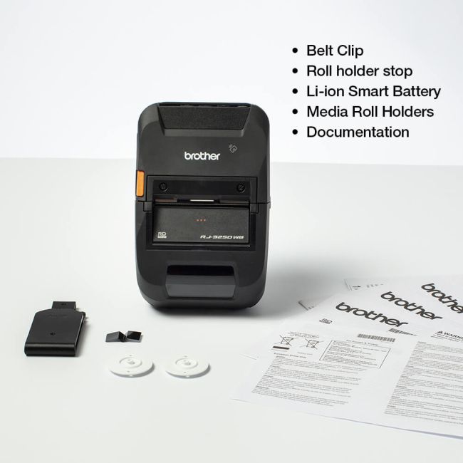 Brother RJ-3230B Mobile Receipt Label Printer With Battery 