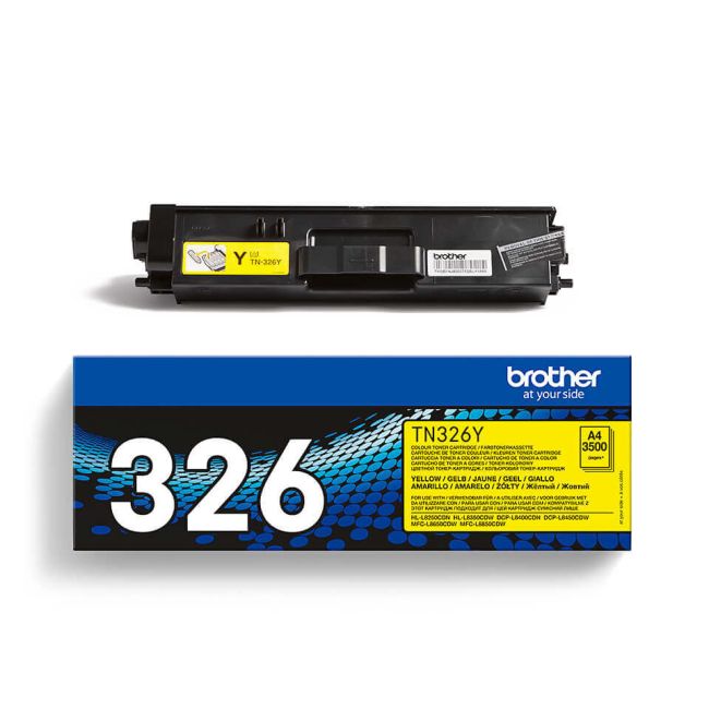 Brother TN326Y High Yield Yellow Toner Cartridge (3,500 pages*)