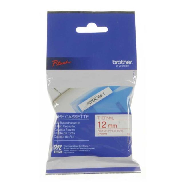 Brother MK232BZ M-K232 12mm Red On White Tape