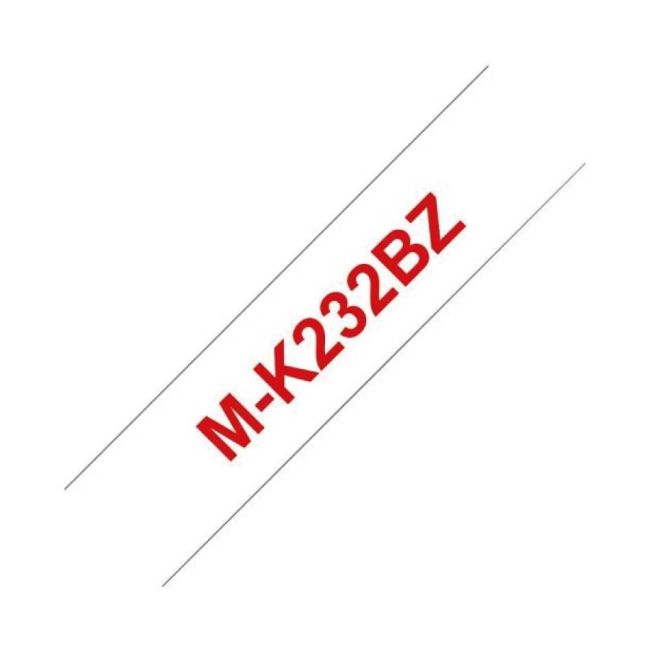 Brother MK232BZ M-K232 12mm Red On White Tape