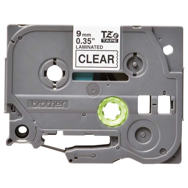 Brother TZe121 9mm Gloss Black On Clear Tape TZ121