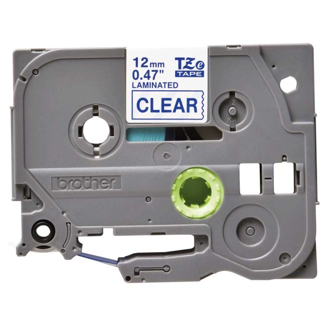 Brother TZe133 12mm Gloss Blue On Clear Tape TZ133