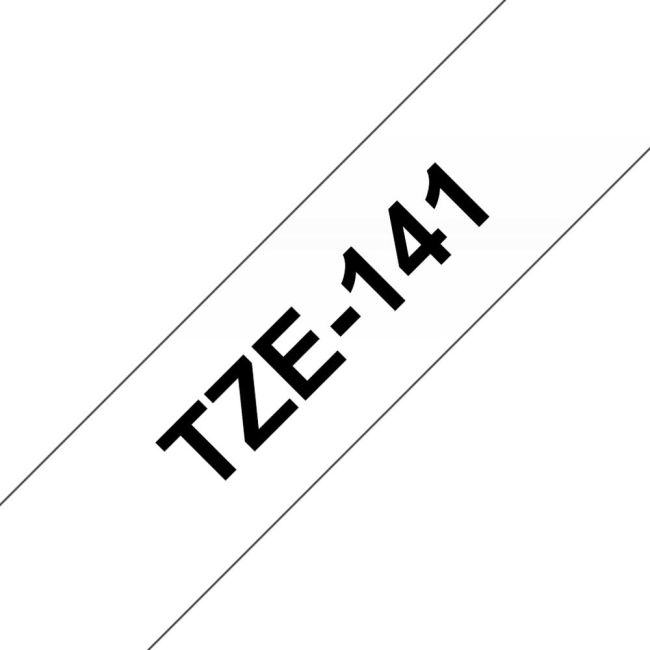 Brother TZe141 18mm Gloss Black On Clear Tape TZ141
