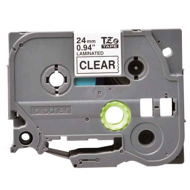 Brother TZe151 24mm Gloss Black On Clear Tape TZ151