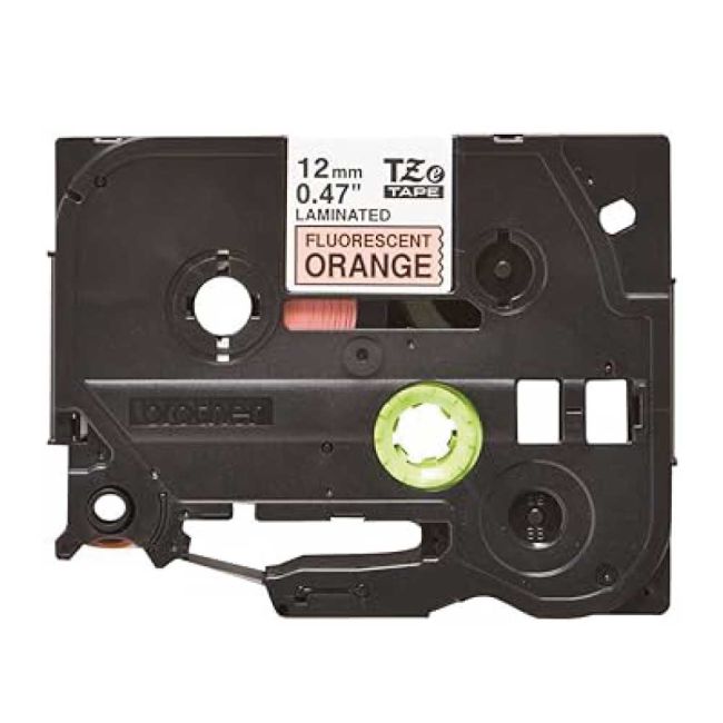 Brother TZeB31 12mm x 8mm Fluorescent Black On Orange Tape Cassette TZB31