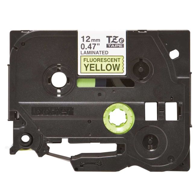 Brother TZeC31 12mm x 8mm Fluorescent Black On Yellow Tape Cassette TZC31