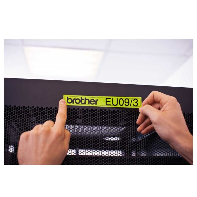 Brother TZeC51 24mm x 8mm Fluorescent Black On Yellow Tape Cassette TZC51