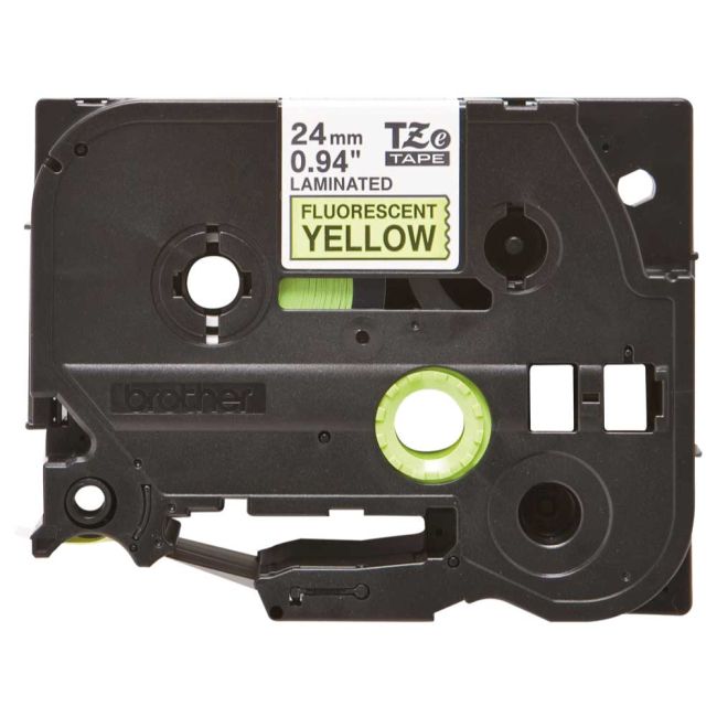 Brother TZeC51 24mm x 8mm Fluorescent Black On Yellow Tape Cassette TZC51