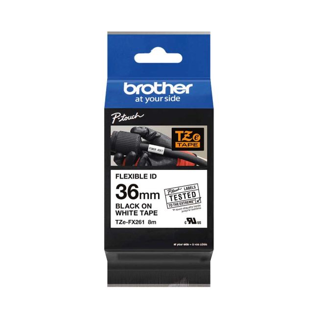 Brother TZeFX261 36mm Black On White Flexible ID TZFX261
