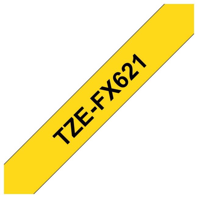 Brother TZeFX621 9mm Flexi Tape Black On Yellow TZFX621