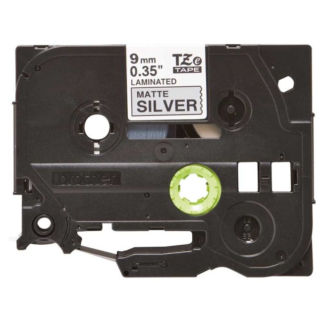 Brother 9mm TZeM921 Black on Silver Metallic Tape (8m)