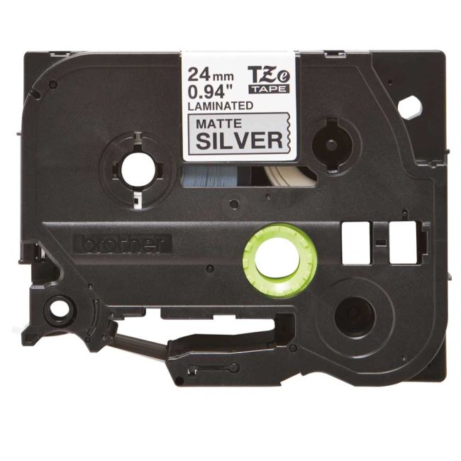 Brother TZeM951 24mm Black on Matt Silver Tape TZM951