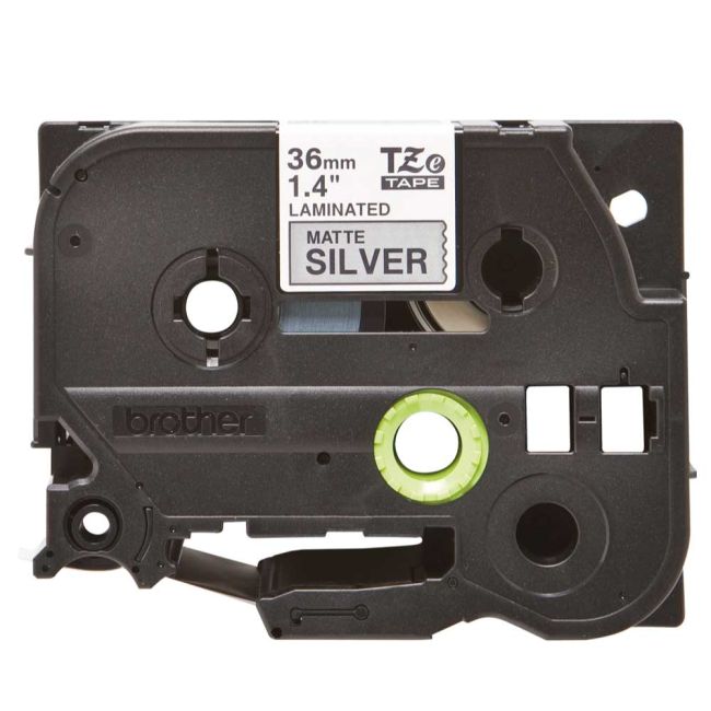 Brother TZeM961 36mm Black on Matt Silver Tape TZM961