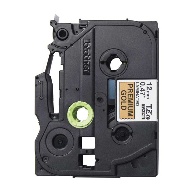 Brother 12mm TZePR831 Black on Premium Gold Tape (8m)
