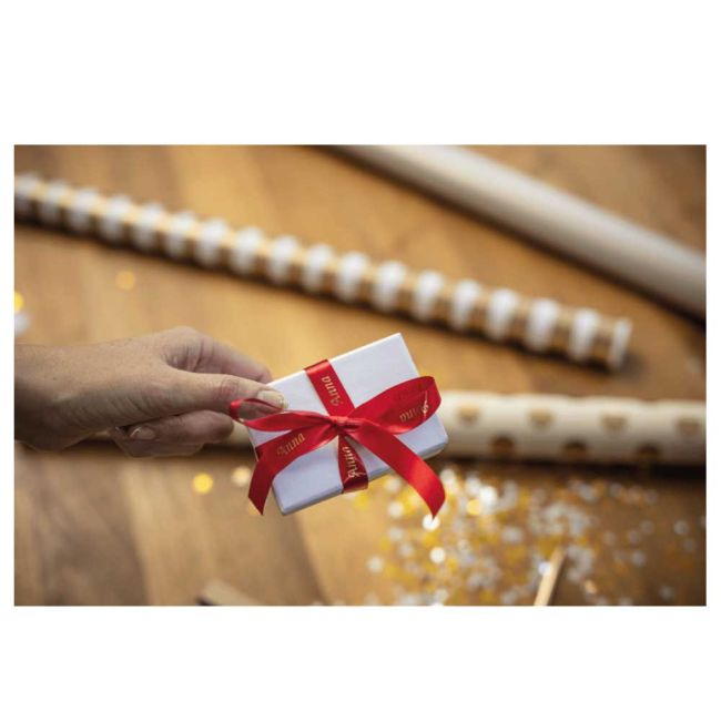 Brother TZeRW34 12mm x 4m Gold on Wine Red Non-Adhesive Ribbon Tape TZeRW34