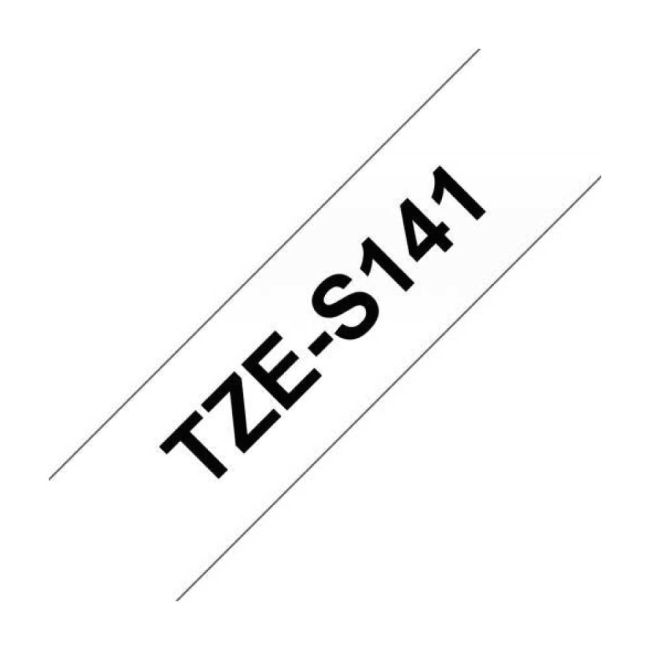 Brother TZeS141 18mm Black On Clear STRONG adhesive Tape TZS141