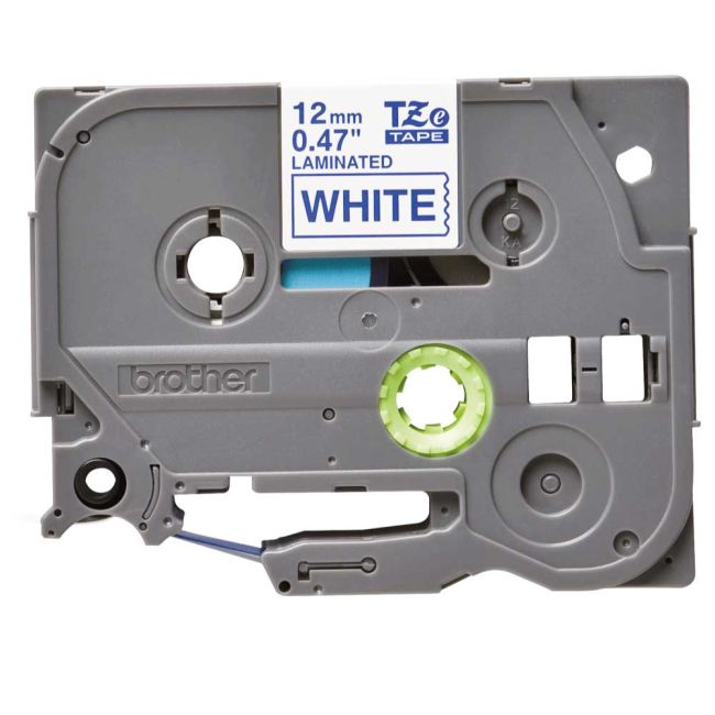 Brother TZe233 12mm Gloss Blue On White Tape TZ233