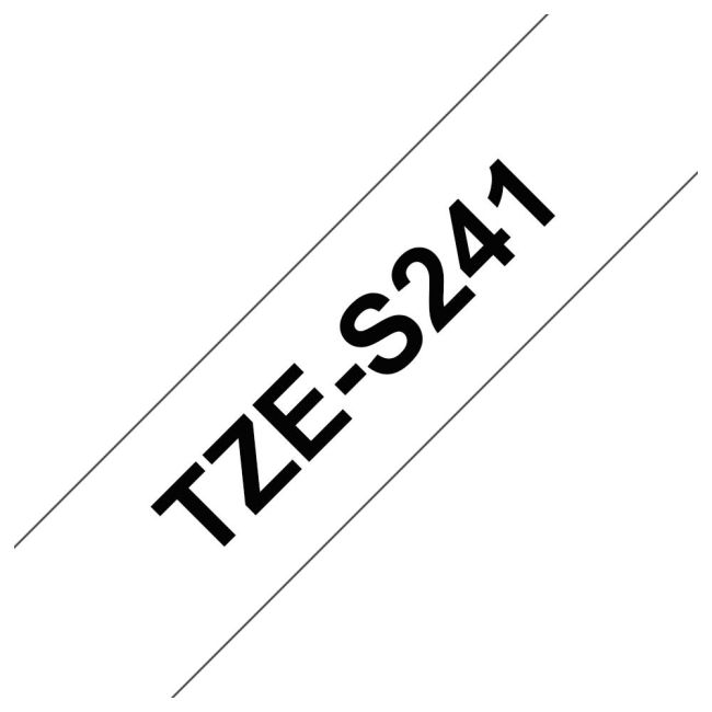 Brother TZeS241 18mm Strong Adhesive Black On White TZS241