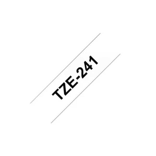 Brother TZe241 18mm Gloss Black On White Tape TZ241