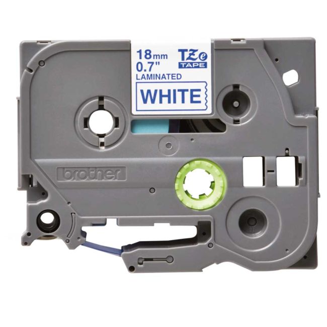 Brother TZe243 18mm x 8m Gloss Blue On White Tape Cassette TZ243