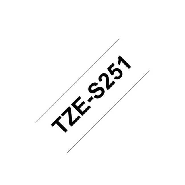 Brother TZeS251 24mm Strong Adhesive Black On White TZS251