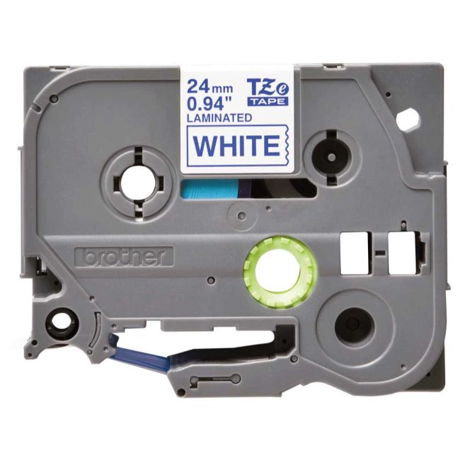 Brother TZe253 24mm x 8m Gloss Blue On White Tape Cassette TZ253