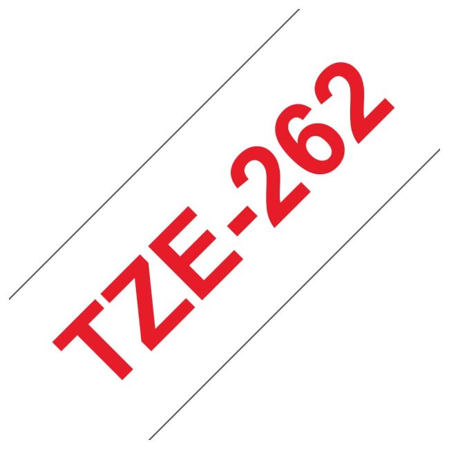 Brother TZe262 36mm x 8m Red On White Tape Cassette TZ262