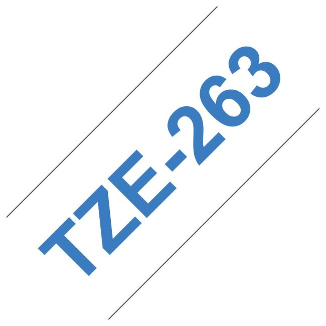 Brother TZe263 36mm x 8m Blue On White Tape Cassette TZ263