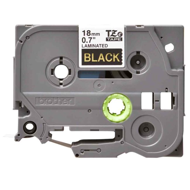 Brother TZe344 18mm x 8m Gloss Gold On Black Tape Cassette TZ344