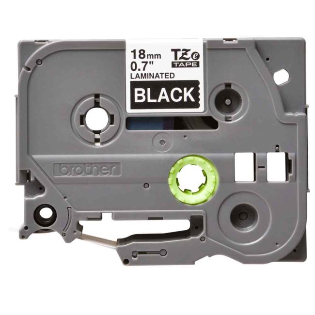 Brother TZe345 18mm x 8m Gloss White On Black Tape Cassette TZ345