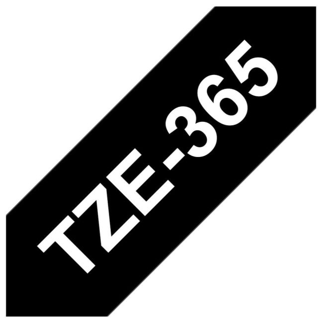 Brother TZe365 36mm x 8m White On Black Tape Cassette TZ365