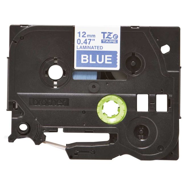 Brother TZe535 12mm x 8m Gloss White On Blue Tape Cassette TZ535