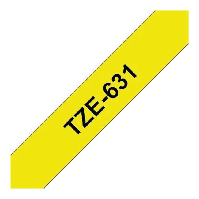 Brother 12mm TZe631S Black on Yellow Tape (4m) TZ631S