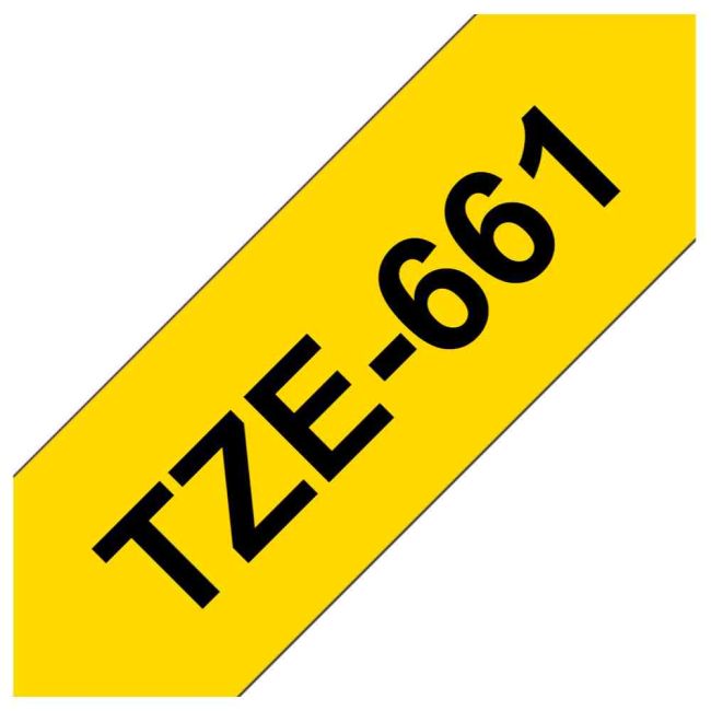 Brother TZe661 36mm x 8m Black On Yellow Tape Cassette TZ661