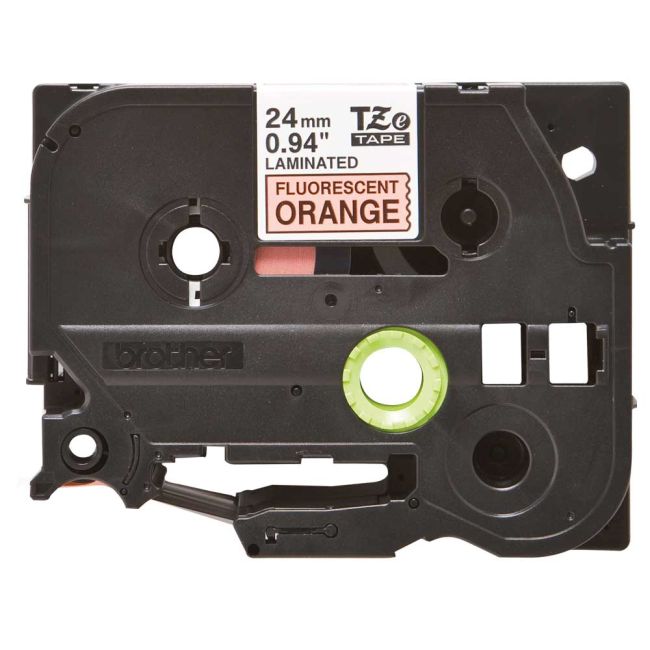 Brother TZeB51 24mm x 8mm Black On Fluorescent Orange Tape Cassette TZB51