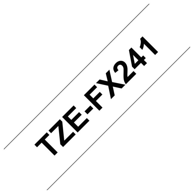 Brother TZeFX241 18mm Flexi Tape Black On White TZFX241