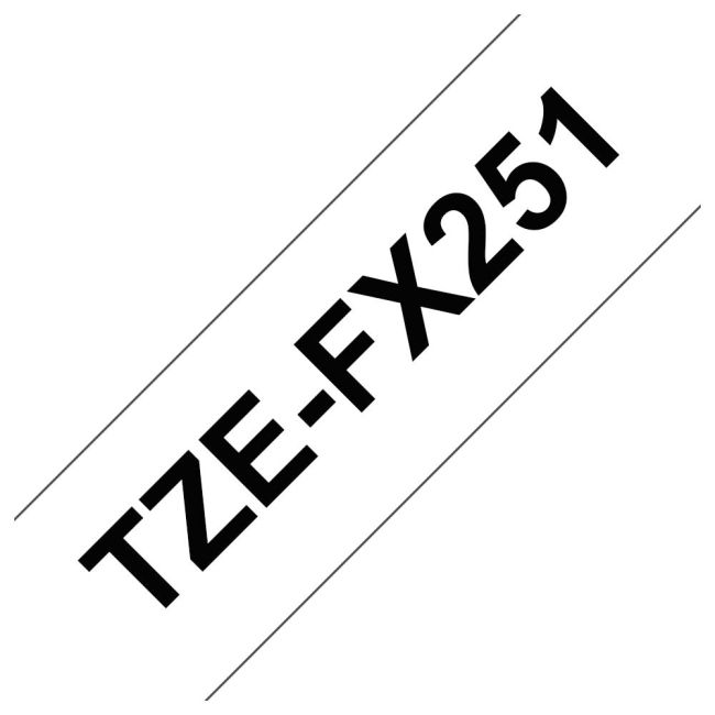 Brother TZeFX251 24mm Flexi Tape Black On White TZFX251