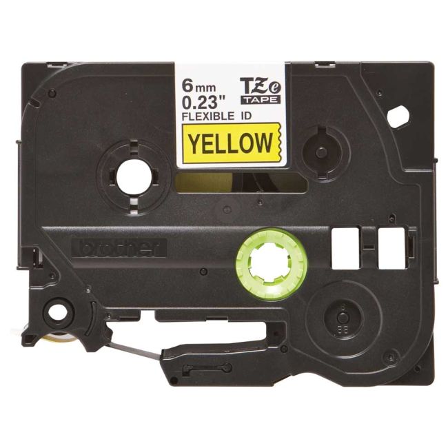 Brother TZeFX611 TZFX611 6mm Flexi Tape Black on Yellow TZFX611
