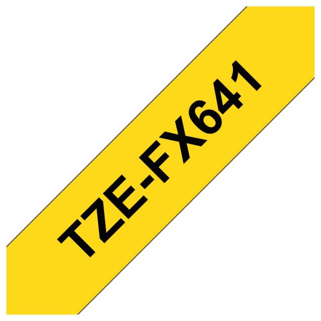Brother TZeFX641 18mm Flexi Tape Black On Yellow TZFX641