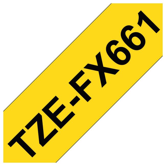 Brother TZeFX661 36mm Black On Yellow Flexible ID TZFX661