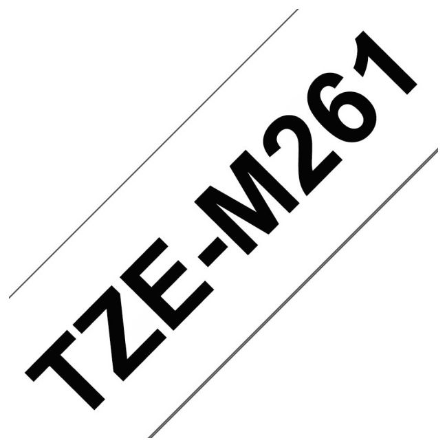 Brother TZeM261 36mm x 8m Black on Matt White Tape TZeM261