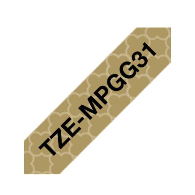 Brother TZeMPGG31 12mm x 4m Black on Gold Tape TZeMPGG31