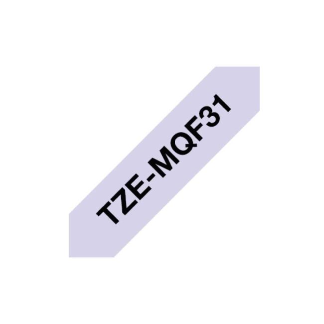 Brother 12mm TZeMQF31 Black on Purple Tape (4 Meters) TZeMQF31