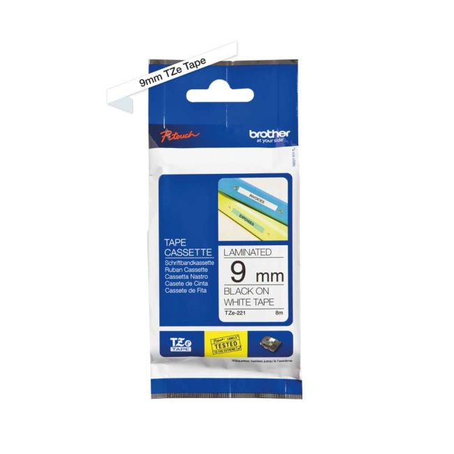 Brother TZeN221 9mm Non Laminated Black On White TZN221