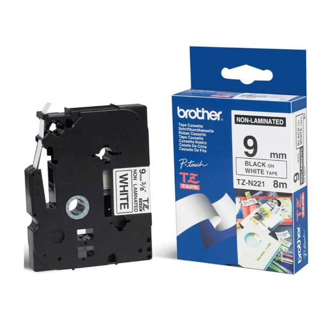 Brother TZeN221 9mm Non Laminated Black On White TZN221